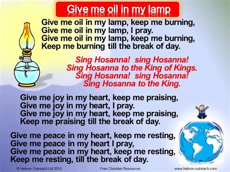 bjmp hymn lyrics|Give Me Oil in My Lamp .